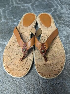 Bass Sunjuns Sunshine Cork Sandals WOMENS SIZE 8M comfy casual travel summer